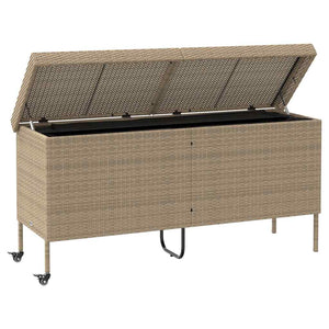Gartentruhe Beige mit Rollen 160cm