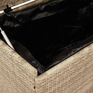Gartentruhe Beige mit Rollen 160cm