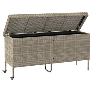 Gartentruhe mit Rollen, Hellgrau, 160 cm