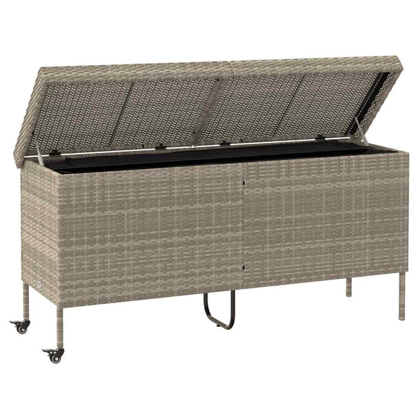 Gartentruhe mit Rollen, Hellgrau, 160 cm