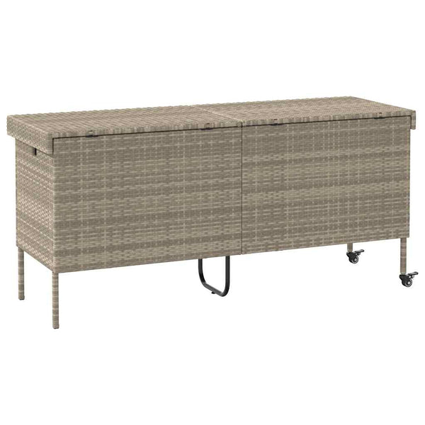 Gartentruhe mit Rollen, Hellgrau, 160 cm