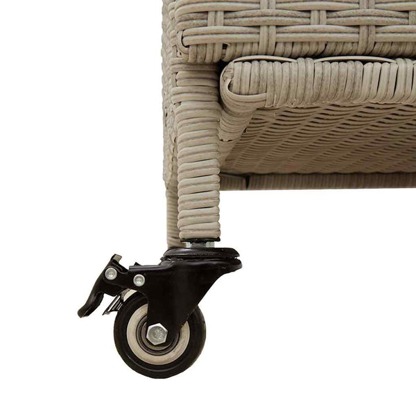 Gartentruhe mit Rollen, Hellgrau, 160 cm