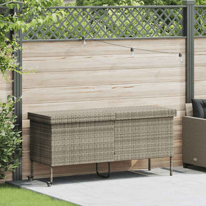 Gartentruhe mit Rollen, Hellgrau, 160 cm