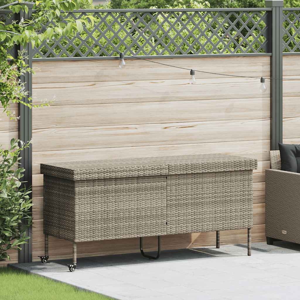 Gartentruhe mit Rollen, Hellgrau, 160 cm