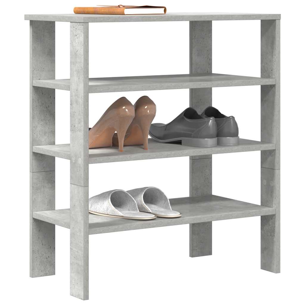 Betongraues Schuhregal 61x32x70 cm