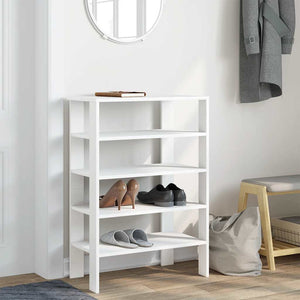 Weißes Schuhregal aus Holz, 61 cm