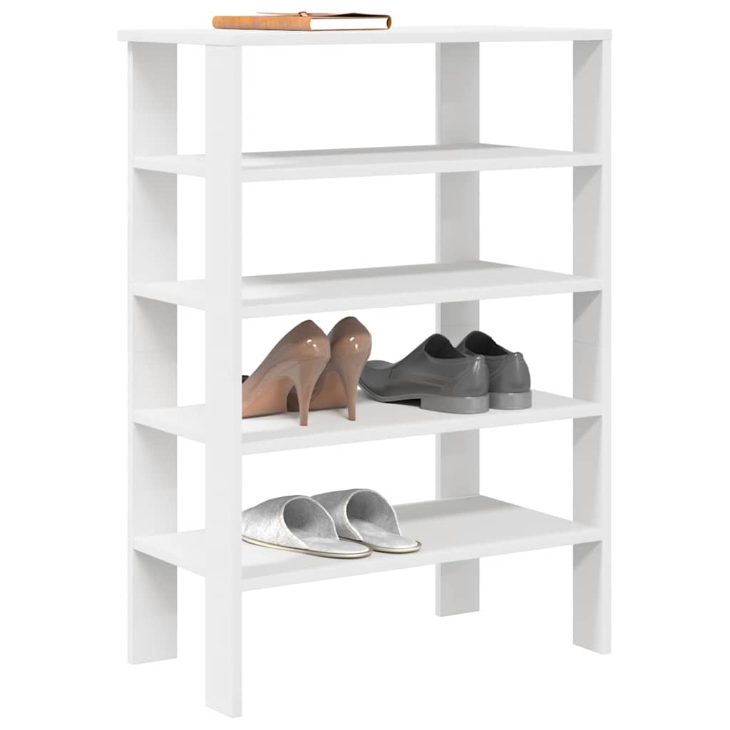 Weißes Schuhregal aus Holz, 61 cm