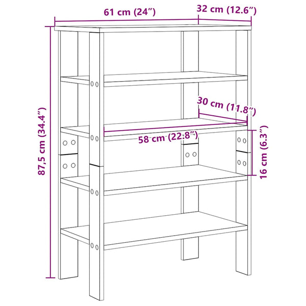 vidaXL Meuble à chaussures chêne Sonoma 61x32x87,5 cm Bois d'ingénierie