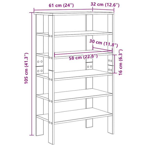 vidaXL Meuble à chaussures chêne fumé 61x32x105 cm bois d'ingénierie