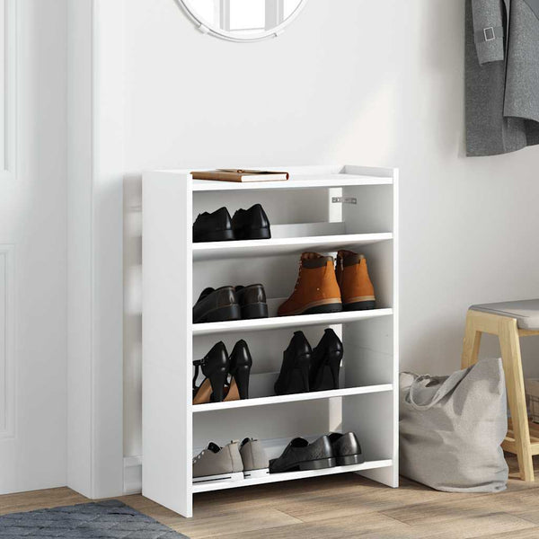 Schuhregal Weiß Holz 60x25x81 cm