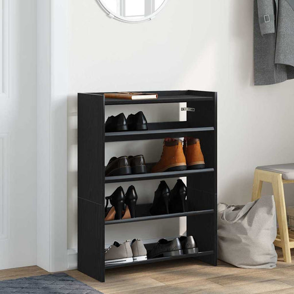 Schuhregal Schwarz 60x25x81 cm