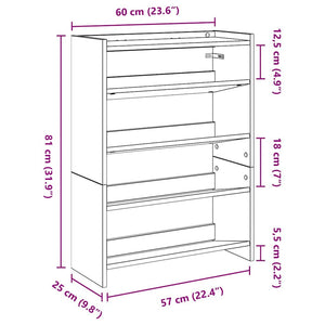 Schuhregal Artisan Eiche 60x81 cm