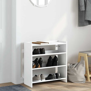 Weißes Schuhregal aus Holz 60x25x62 cm