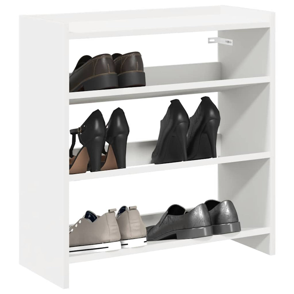Weißes Schuhregal aus Holz 60x25x62 cm