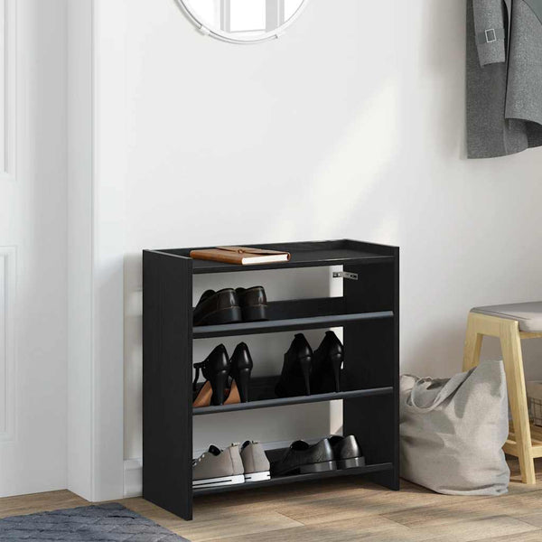 Schuhregal Schwarz 60x25x62 cm