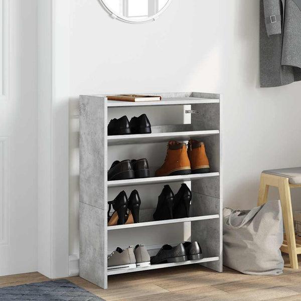 Betongraues Schuhregal 60x25x62 cm