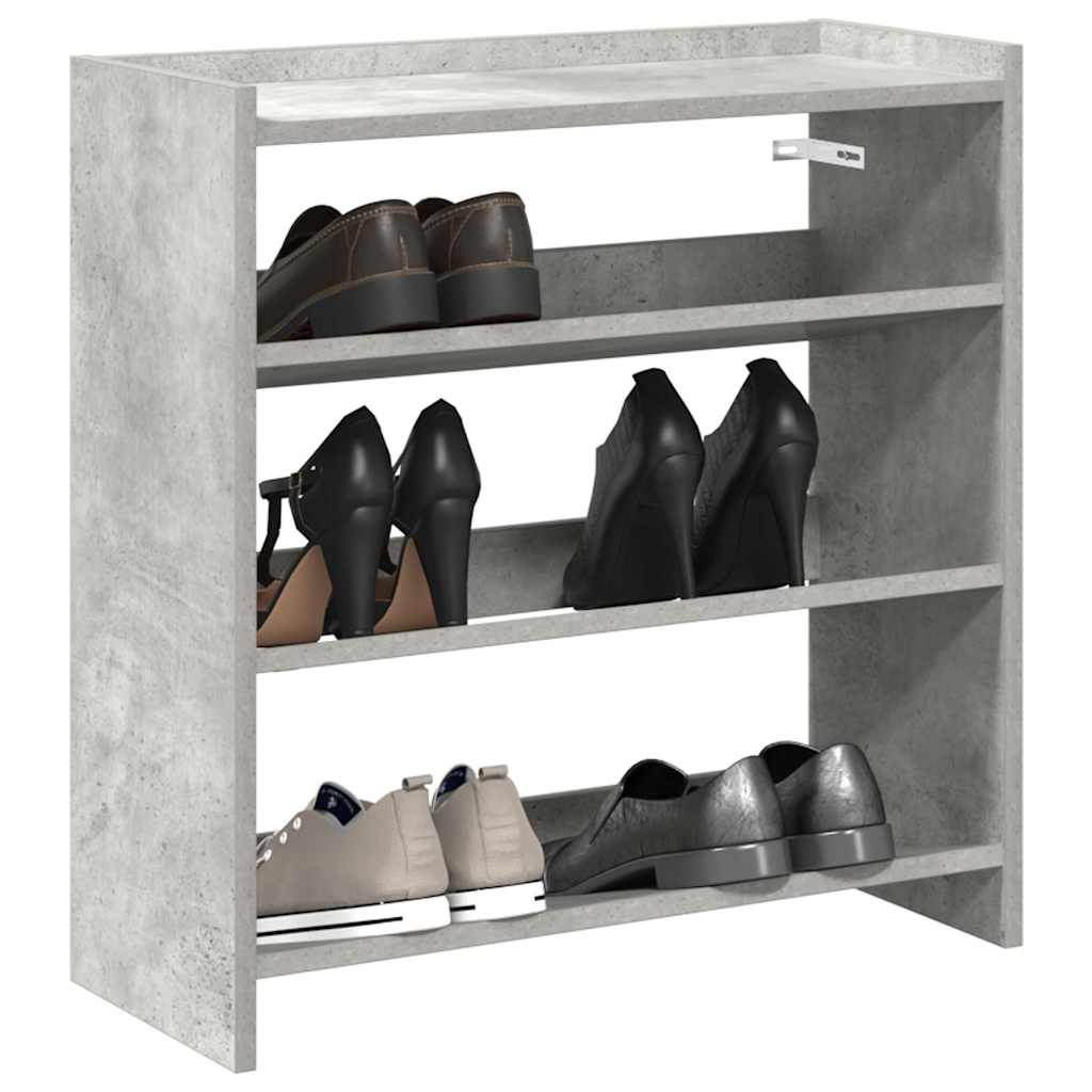 Betongraues Schuhregal 60x25x62 cm