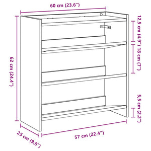 Schuhregal Räuchereiche 60 cm