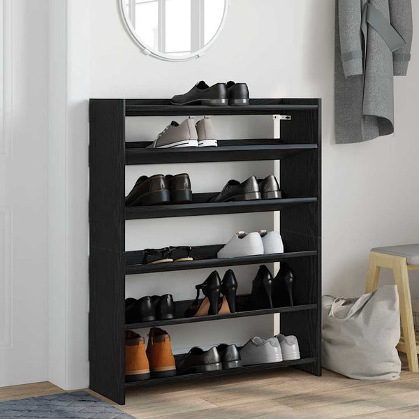 Schuhregal Schwarz 80x25x100 cm