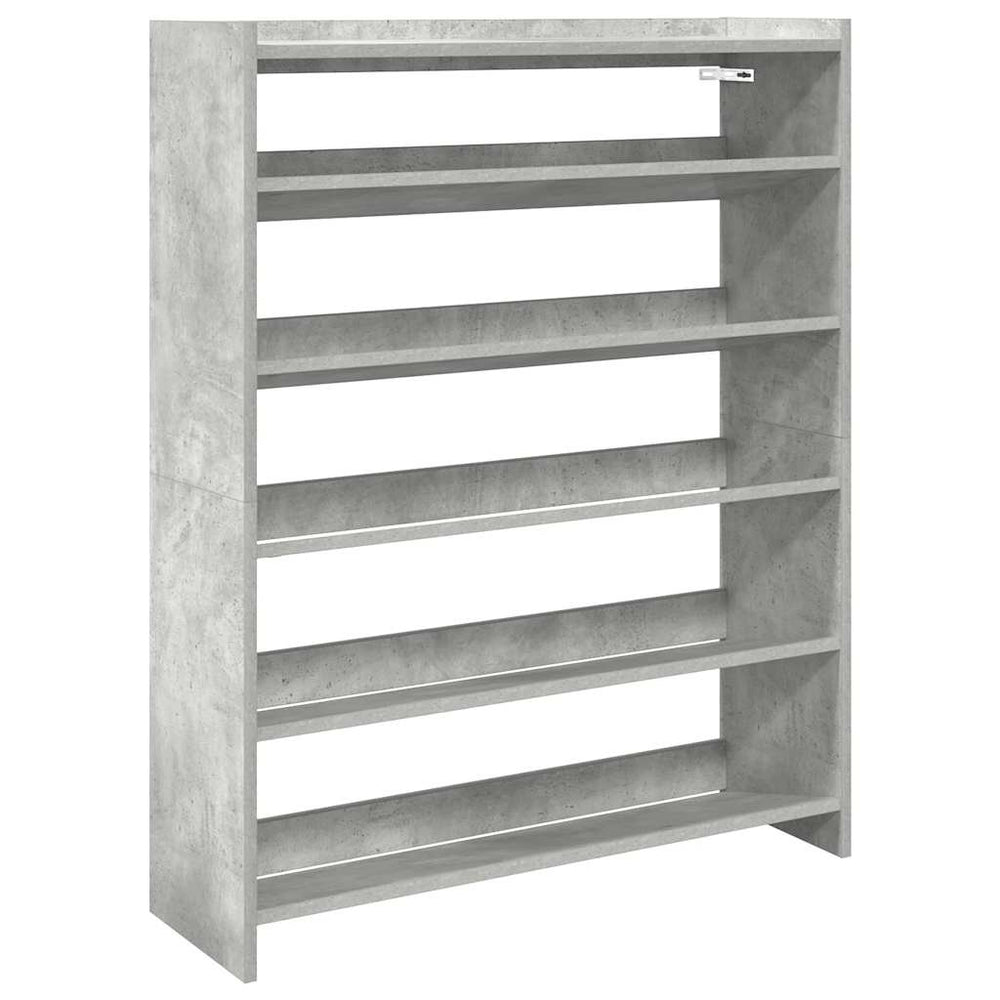 Betongraues Schuhregal 80x25x100 cm