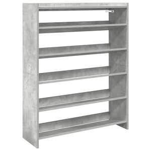 Betongraues Schuhregal 80x25x100 cm