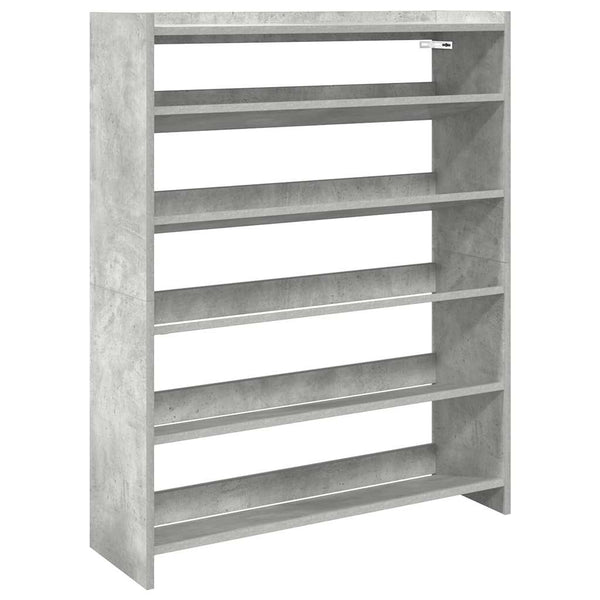 Betongraues Schuhregal 80x25x100 cm