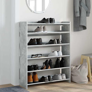 Betongraues Schuhregal 80x25x100 cm