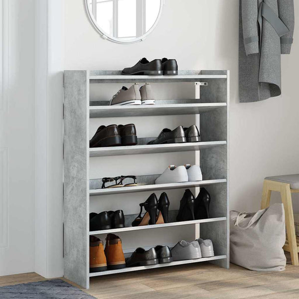 Betongraues Schuhregal 80x25x100 cm