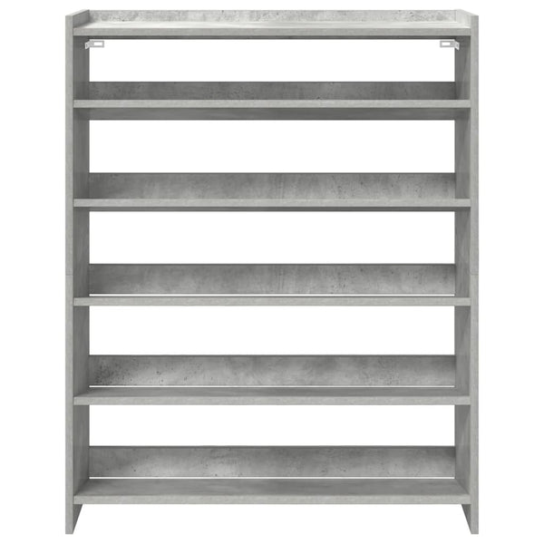 Betongraues Schuhregal 80x25x100 cm