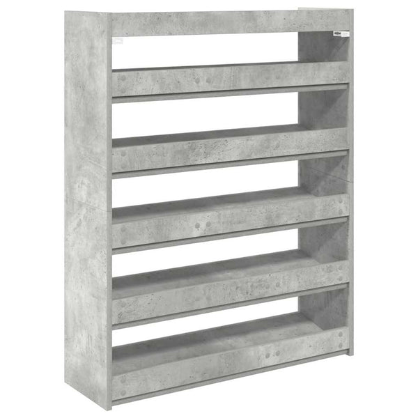 Betongraues Schuhregal 80x25x100 cm