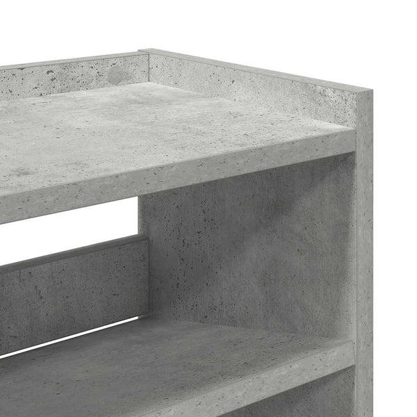 Betongraues Schuhregal 80x25x100 cm