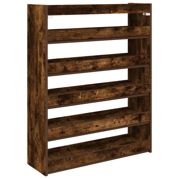 vidaXL Étagère à chaussures chêne fumé 80x25x100 cm bois d'ingénierie