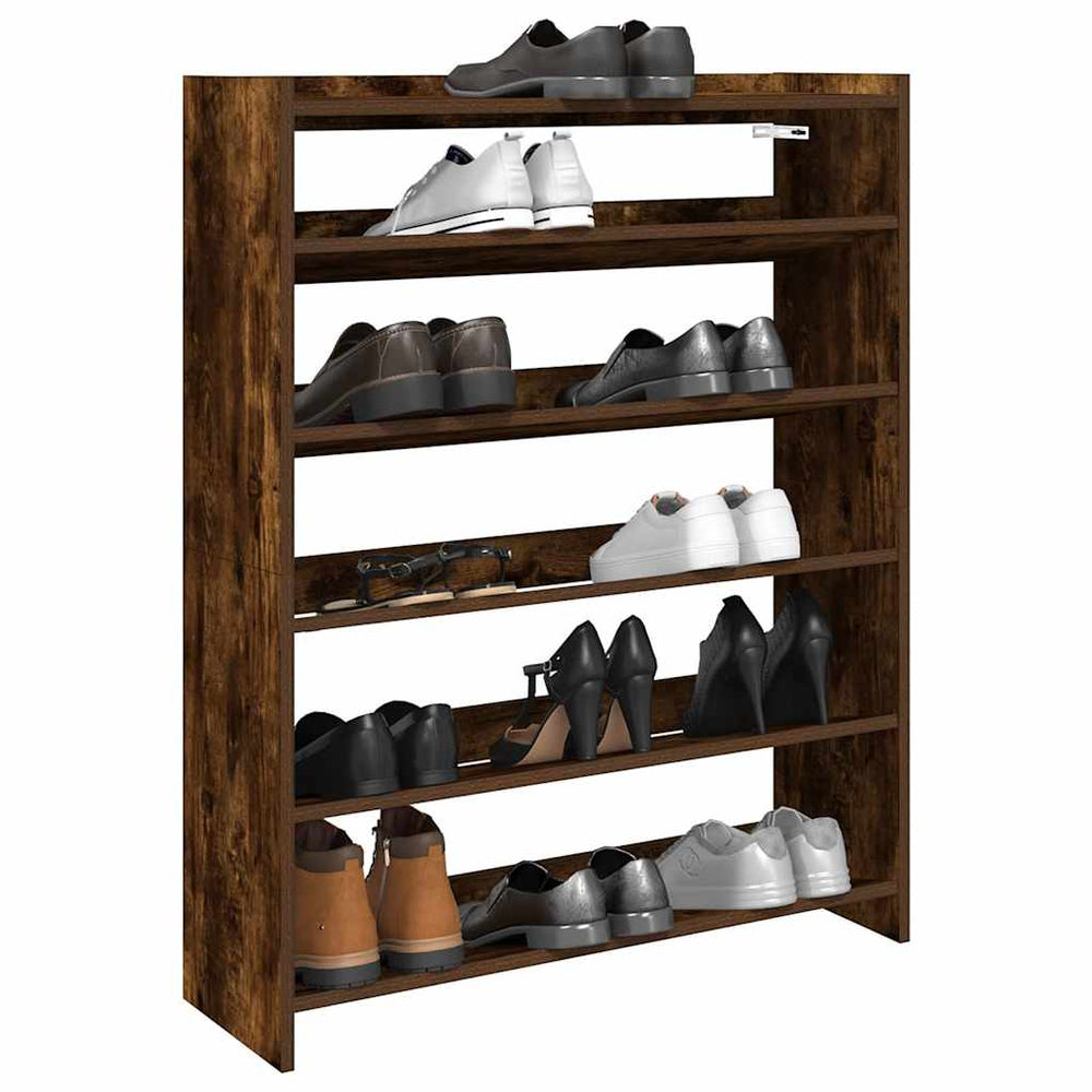 Schuhregal Räuchereiche 80x25x100cm