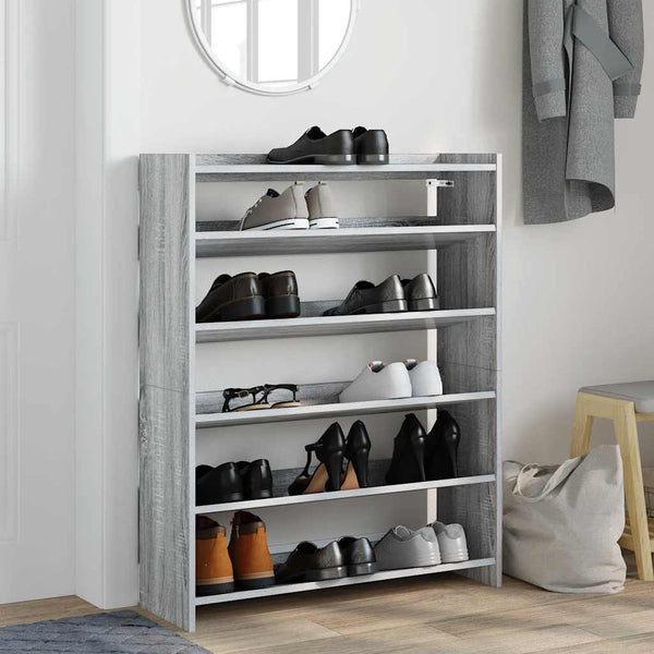 Schuhregal Grau Sonoma 80x25x100 cm