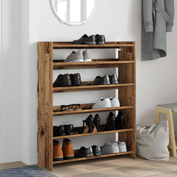 Schuhregal Altholz-Optik 80x25x100 cm