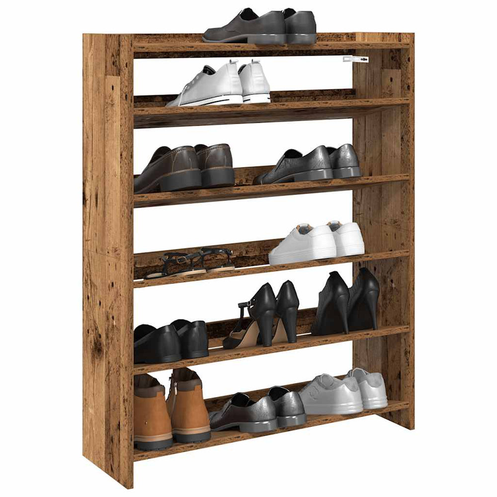 Schuhregal Altholz-Optik 80x25x100 cm