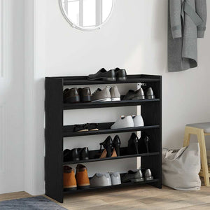 Schuhregal Schwarz 80cm Holz