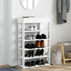 Schuhregal Weiß Holz 60x30x98 cm