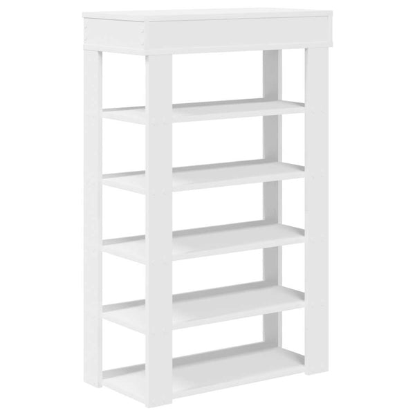 Schuhregal Weiß Holz 60x30x98 cm