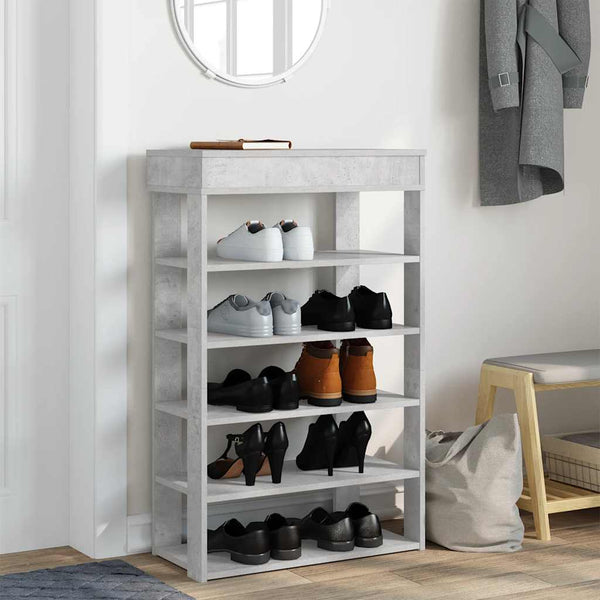 Schuhregal Betongrau 60x30x98 cm