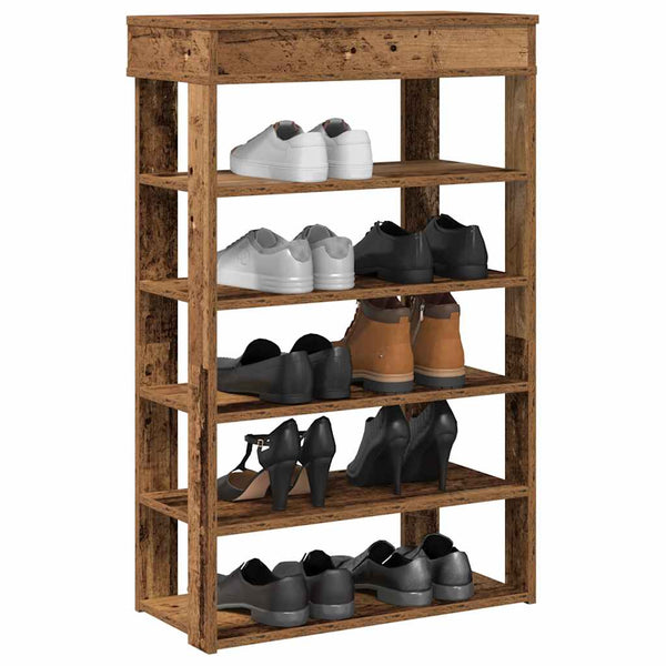 Schuhregal in Altholz-Optik, 60 cm