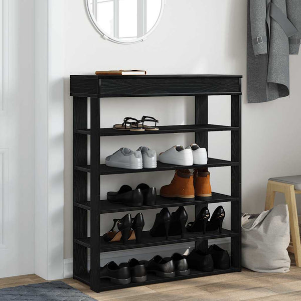 Schuhregal Schwarz 80x30x98 cm