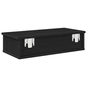 Wandregal Schwarz mit Schubladen 60 cm