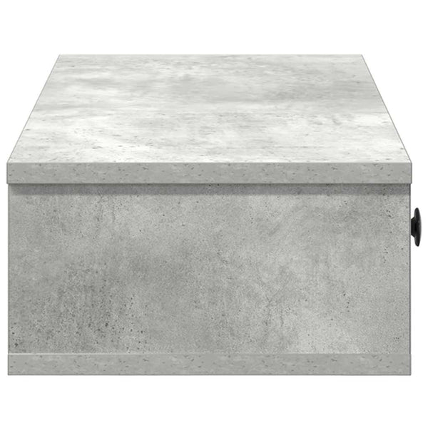 Wandregal Betongrau mit Schubladen 60 cm
