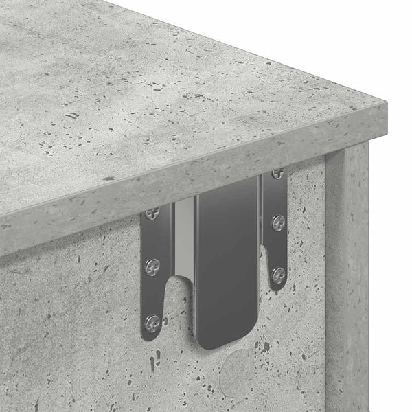Wandregal Betongrau mit Schubladen 60 cm