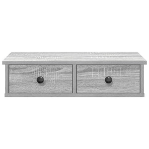 Wandregal Grau Sonoma mit Schubladen 60 cm