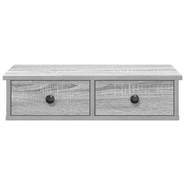 Wandregal Grau Sonoma mit Schubladen 60 cm