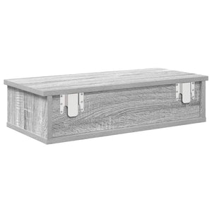 Wandregal Grau Sonoma mit Schubladen 60 cm