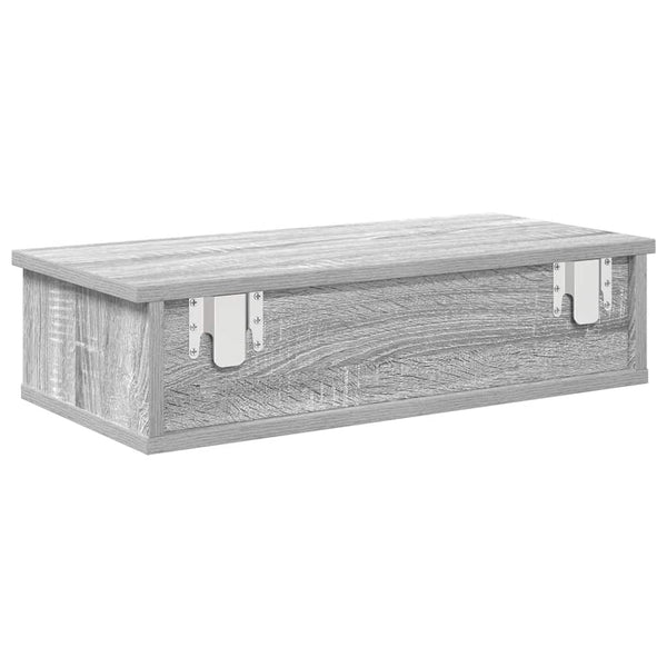 Wandregal Grau Sonoma mit Schubladen 60 cm