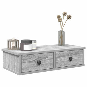 Wandregal Grau Sonoma mit Schubladen 60 cm